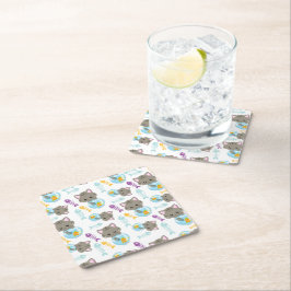 Mönster, katter, gräddkatter, kattungar, fisk underlägg papper kvadrat