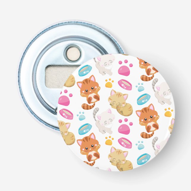 Mönster, katter, gräddkatter, Kattunge, kattungar, Flasköppnare (Framsidan)