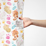 Mönster, katter, gräddkatter, Kattunge, kattungar, Sjal<br><div class="desc">Cute,  roligt och aktningsvärda mönster med katt och tass. Modern och trendig,  perfekt för kattälskaren i ditt liv.</div>