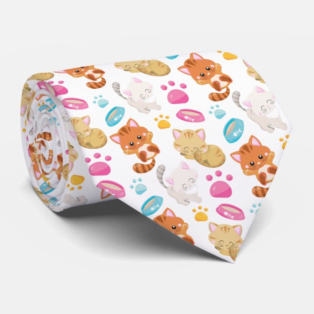Mönster, katter, gräddkatter, Kattunge, kattungar, Slips (Rullad)