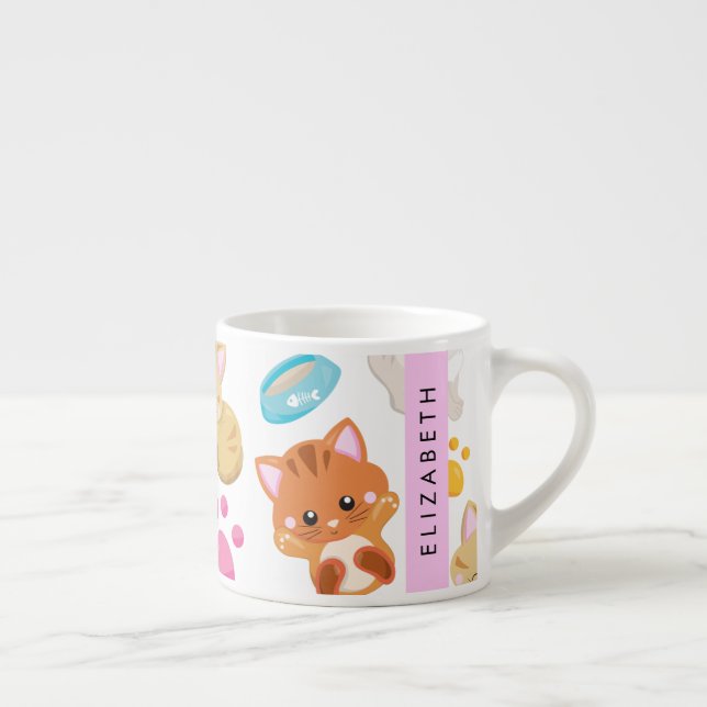 Mönster, katter, gräddkatter, Kattunge, Tassar, di Espressomugg (Höger)