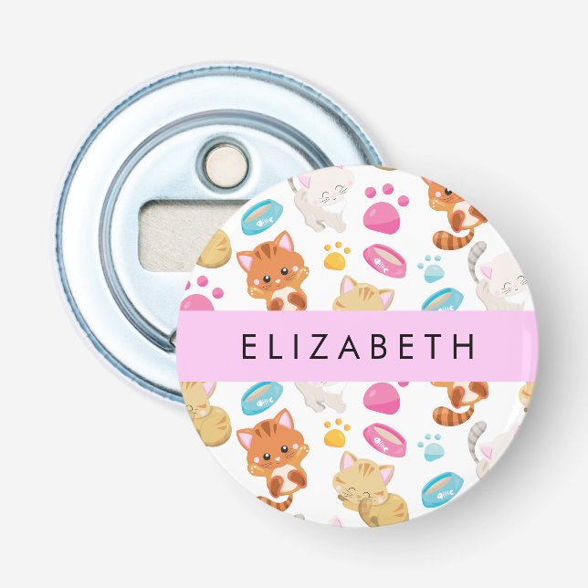 Mönster, katter, gräddkatter, Kattunge, Tassar, di Flasköppnare (Framsidan)