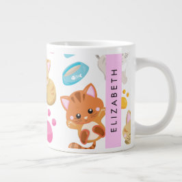Mönster, katter, gräddkatter, Kattunge, Tassar, di Jumbo Mugg
