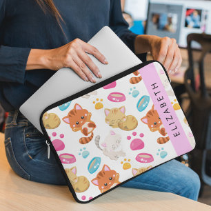 Mönster, katter, gräddkatter, Kattunge, Tassar, di Laptop Fodral