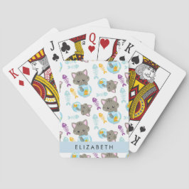 Mönster, katter, katter, kattungar, ditt namn casinokort