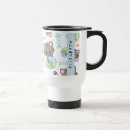 Mönster, katter, katter, kattungar, ditt namn resemugg