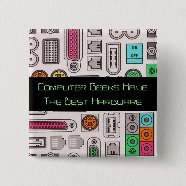 Mönster-knapp för Computer Geek Humor Input Knapp (Framsida)