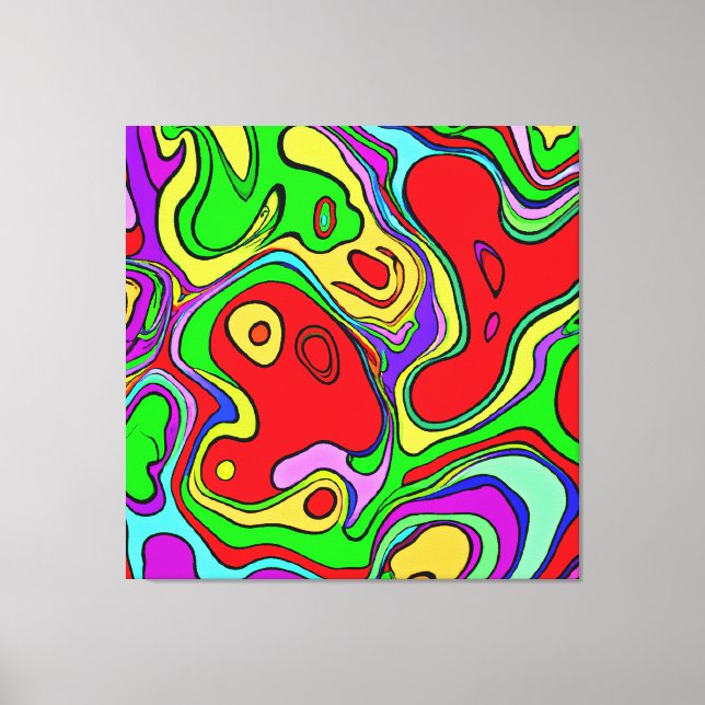 Mönster konst av brant och färgad Abstrakt Canvastryck (Framsida)