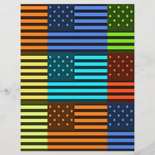 Mönster-konst med flera färg-USA flagga-styrda vek