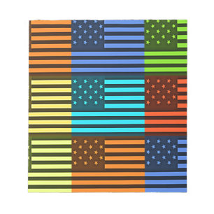 Mönster-konst med flera färg-USA flagga-styrda vek Anteckningsblock