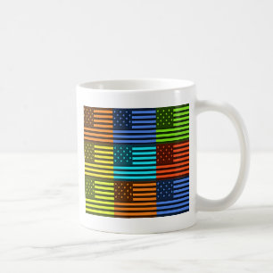 Mönster-konst med flera färg-USA flagga-styrda vek Kaffemugg