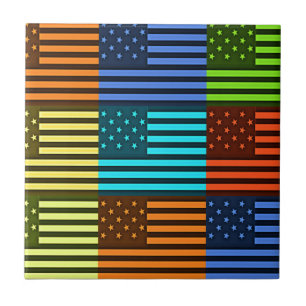 Mönster-konst med flera färg-USA flagga-styrda vek Kakelplatta