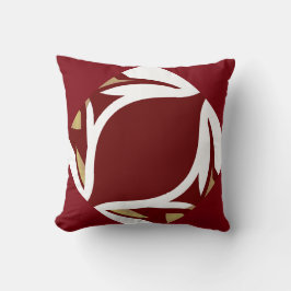 Mönster kudder för hem på rik rött/solbränna/vit kudde