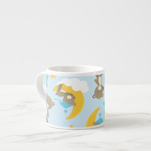 Mönster, kugghjul, Nallar, stjärnor Espressomugg (Framsida vänster)