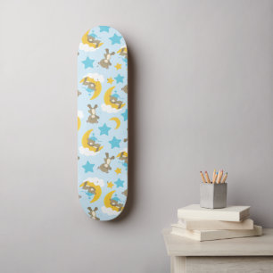 Mönster, kugghjul, Nallar, stjärnor Mini Skateboard Bräda 18,5 Cm