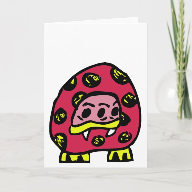 MONSTER LADYBUG GREETING CARD KORT (Framsida)