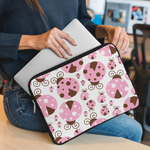Mönster, Ladybugs, Cute Ladybugs, Rosa Ladybugs Laptop Fodral