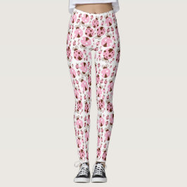 Mönster, Ladybugs, Cute Ladybugs, Rosa Ladybugs Leggings