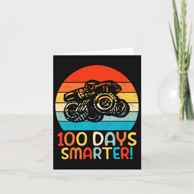 Monster Lastbil 100 dagar av School Kindergarten S Kort (Framsida)