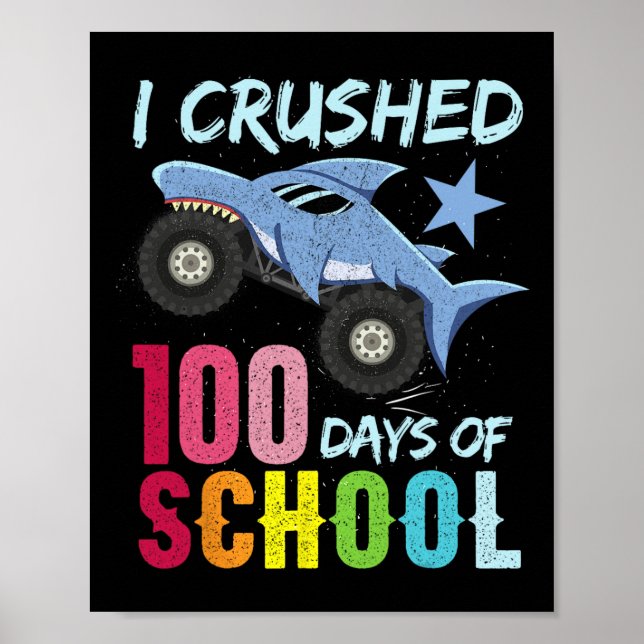 Monster Lastbil 100 dagar med skolutrustning Poster (Framsidan)