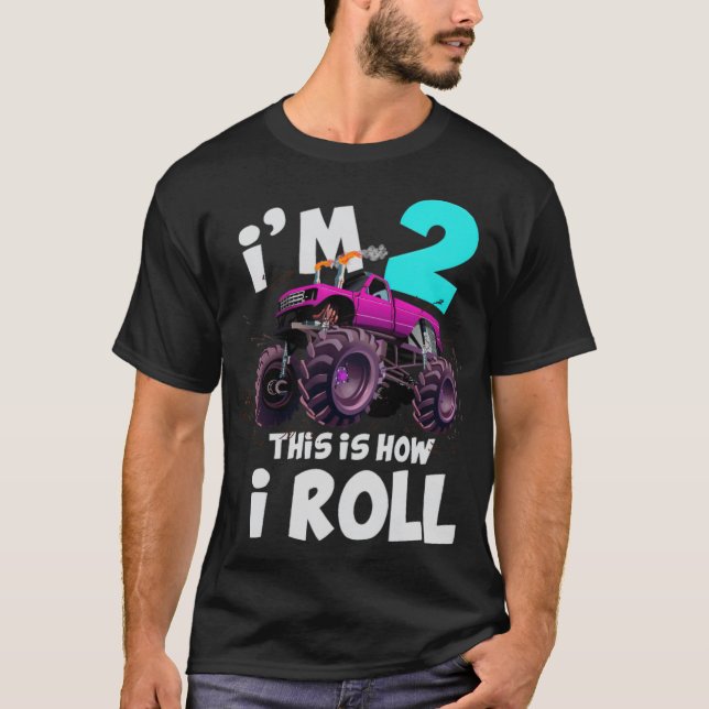 Monster Lastbil 2:a födelsedag Lastbil T Shirt (Framsida)