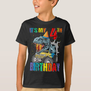 Monster Lastbil 4 år gammal Tee 4e födelsedagen Bo