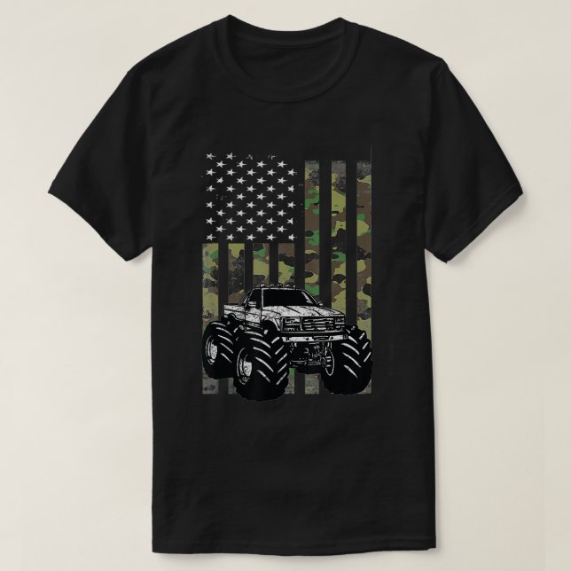 Monster Lastbil 4:e juli: Amerikanska arméns dino  T Shirt (Design framsida)