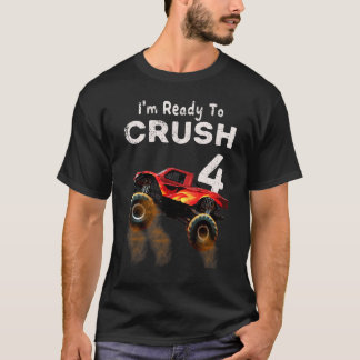Monster Lastbil 4e födelsedagen Boys, jag är Redo T Shirt