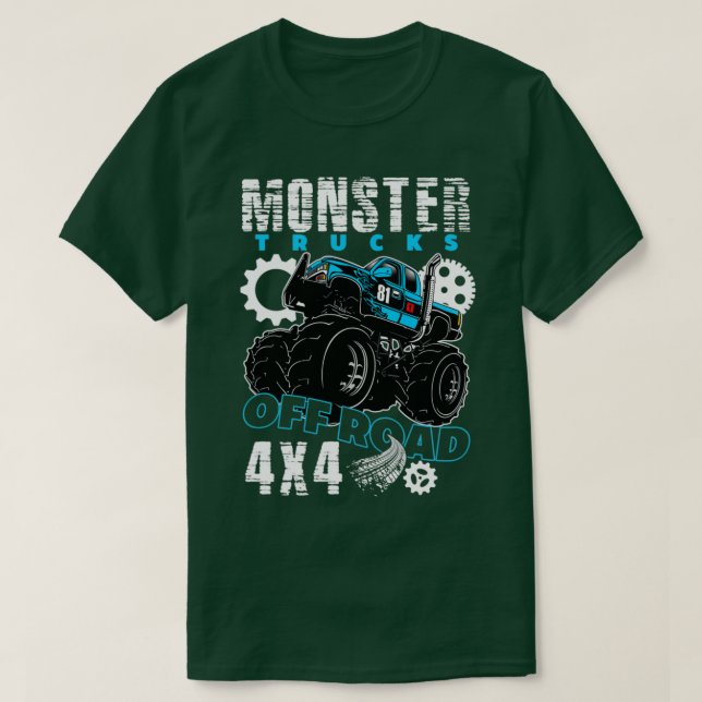 Monster Lastbil 4x4 på väg 1 T Shirt (Design framsida)