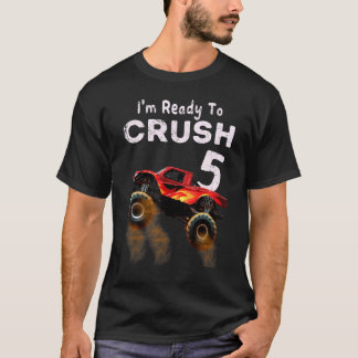 Monster Lastbil 5:e födelsedagskorgen jag är Redo T Shirt