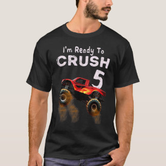 Monster Lastbil 5:e födelsedagskorgen jag är Redo T Shirt