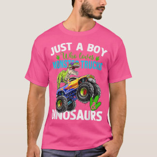 Monster Lastbil Älskare Boy Funny Dinosaur på Truc T Shirt