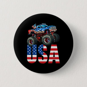 Monster Lastbil American Flagga 4 juli USA Tävla F Knapp