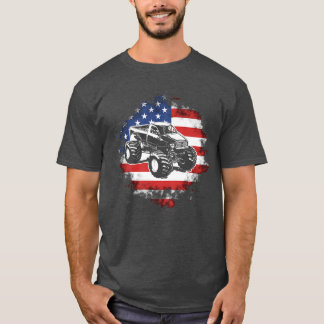 Monster Lastbil American Flagga USA Patriotic 4 T Shirt