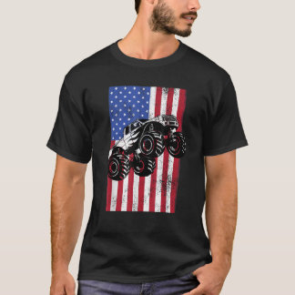 Monster Lastbil American Flagga USA Patriotic A T Shirt