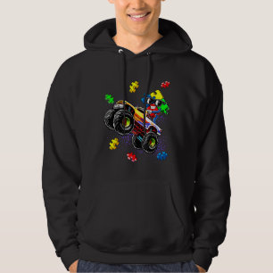 Monster Lastbil Autism Awareness Puzzle Biet för B Hoodie