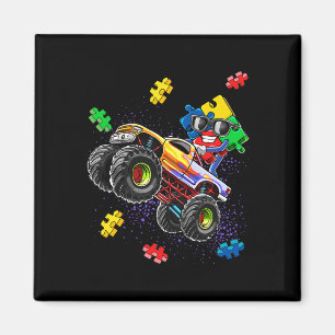 Monster Lastbil Autism Awareness Puzzle Biet Gift Magnet