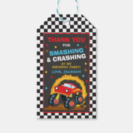 Monster Lastbil avböj Födelsedagsfest för linjal  Presentetikett