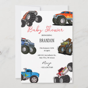 Monster Lastbil Baby Shower-inbjudan Inbjudningar