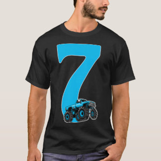 Monster Lastbil Barns födelsedag 7 år gammal T Shirt
