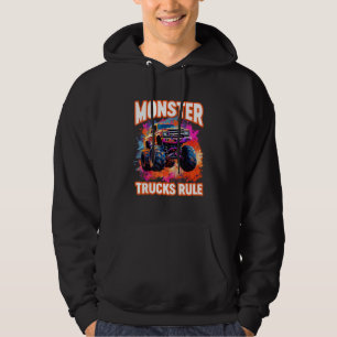 Monster Lastbil Big Retro Tävling Pappa Trucker Äl Hoodie