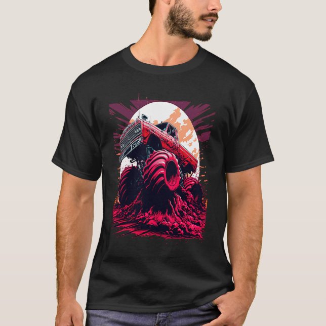 Monster Lastbil Big Stil Lastbil T Shirt (Framsida)