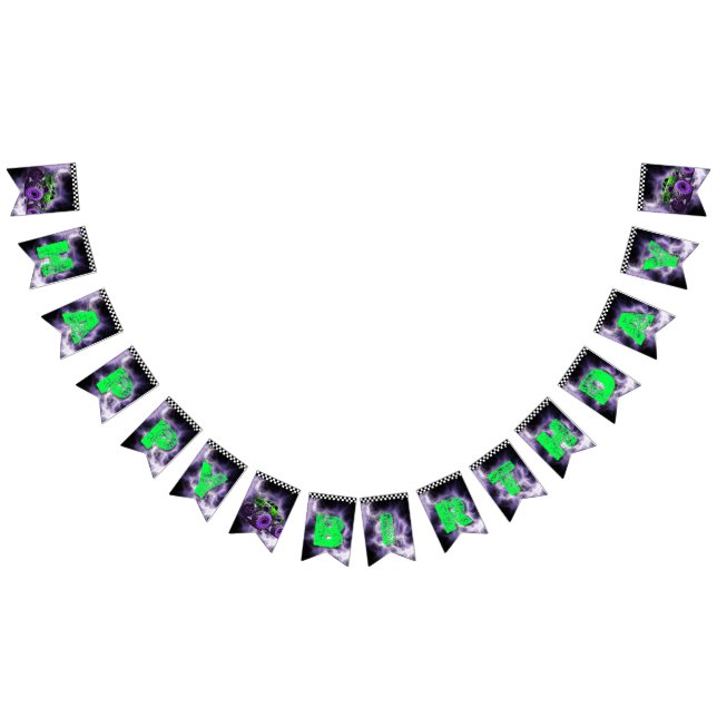 Monster Lastbil Birthday Banner Vimplar (Alla)