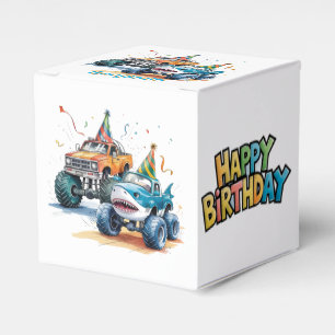Monster Lastbil Birthday Bash Watercolor Art Presentaskar