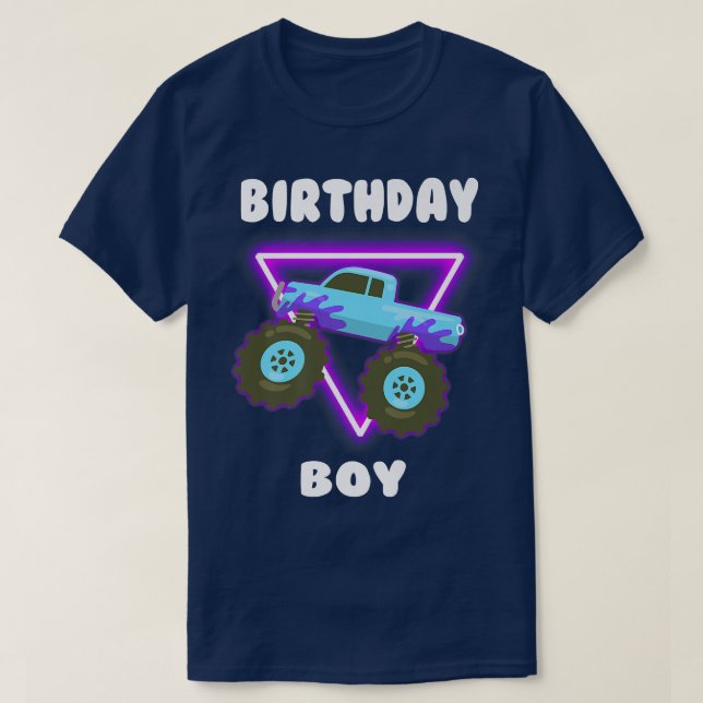 Monster Lastbil Birthday Boy T Shirt (Design framsida)