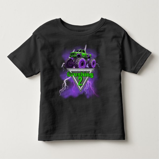 Monster Lastbil Birthday T-Shirt, som krossar "all T Shirt (Framsida)