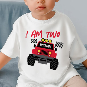 Monster Lastbil Boy 2:a födelsedag Personlig T Shirt