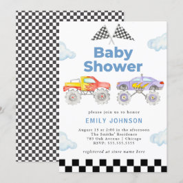 Monster Lastbil Boy Baby Shower-inbjudan Inbjudningar