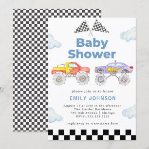 Monster Lastbil Boy Baby Shower-inbjudan Inbjudningar
