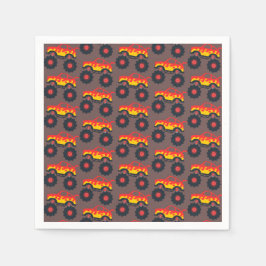 Monster Lastbil Boy Födelsedagsfest Pappersservett